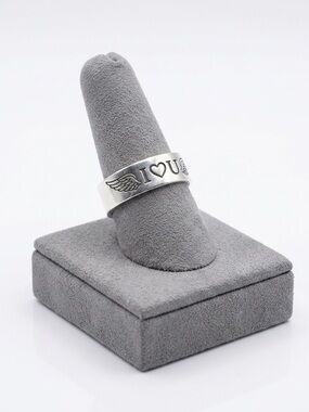 New Handmade Silver I Love You Thick Band Bohemian Minimalist Ring
